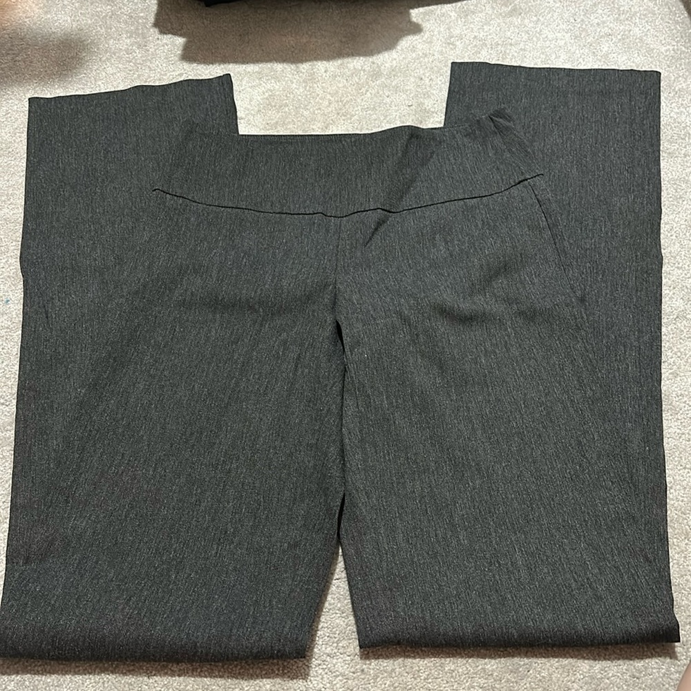 Long Tall Sally gray pull on work pants, size 6, 37 inseam